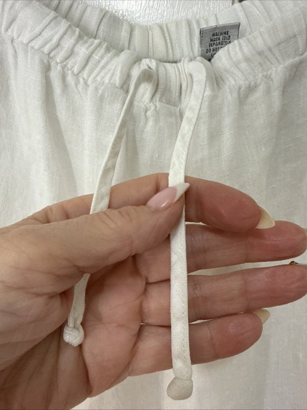 Chicos Women 100% Linen Wide Leg Cropped Pants RELAXED FIT Sz 3 XL Cargo Pull On - Picture 3 of 10